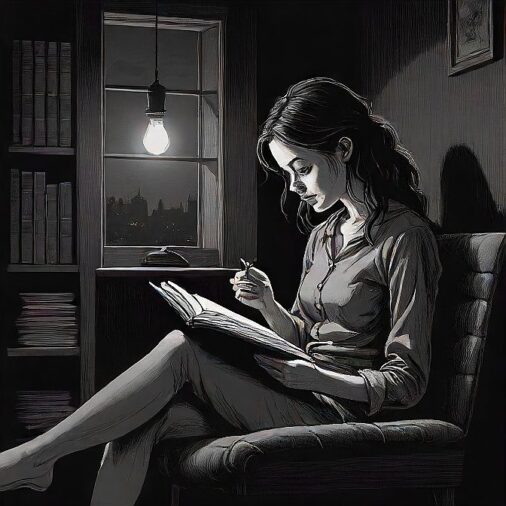 black and white picture of a girl sitting on her bed reading a book,, personal values for Millennials and Gen Z