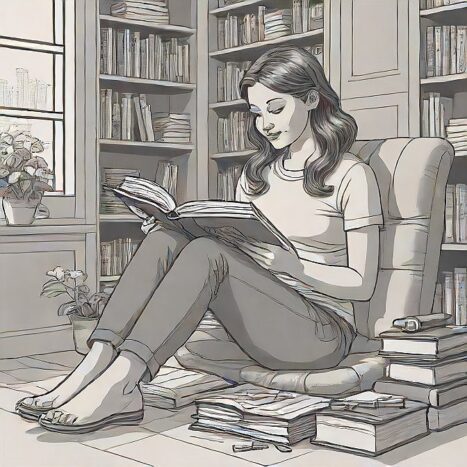 black and white picture of a girl sitting and reading a book, dating in your 30s